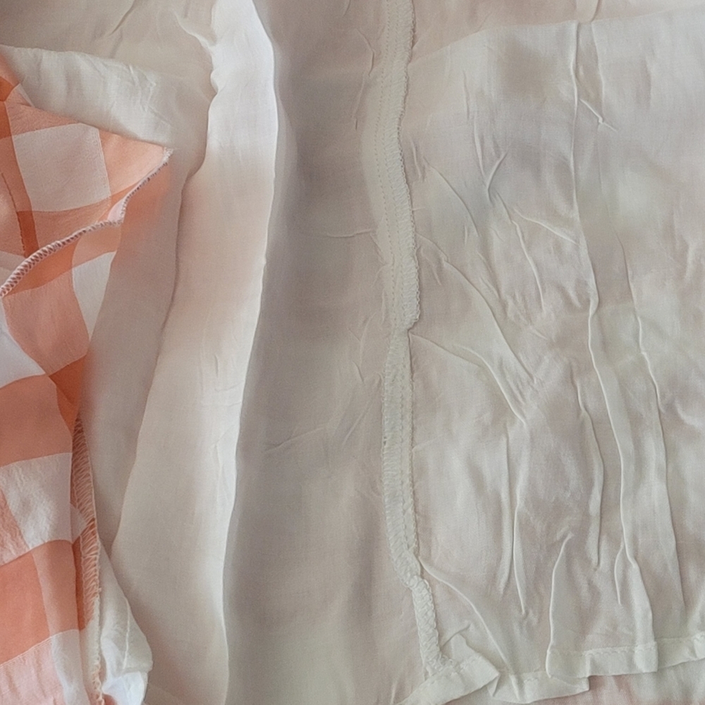 Olivaceous Gingham Back Tie Ruffle Mini Orange Plaid Dress - Picture 12 of 14